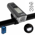 Feu avant rechargeable avec affichage de la vitesse, de la température, de l'heure et du kilométrage