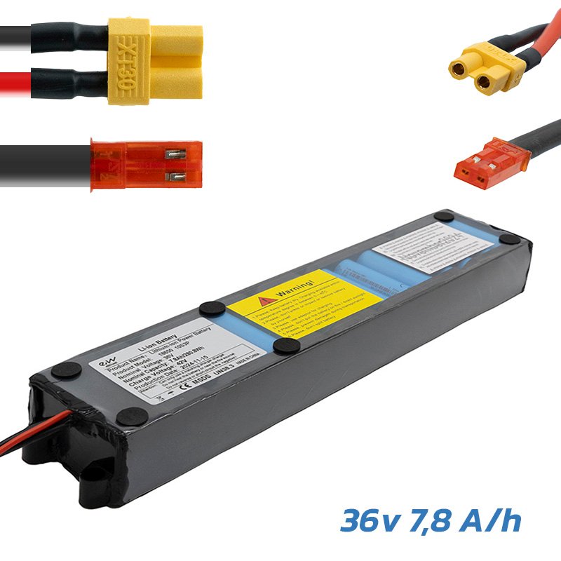 7427135772535_1.jpg Batterie 36V 7,8Ah avec connecteurs XT30 et JST – Image 1