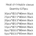 Gaine thermorétractable noire pour câble – 127 pcs – Image 4