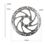 Disque de frein R6 160 mm 6H argent - 48 mm avec épaisseur 2,9 mm – Image 2