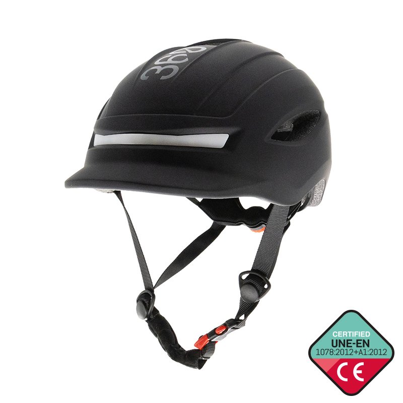 URBEN-1-.jpg Casque CP02 urben avec clignotant noir taille unique – Image 1